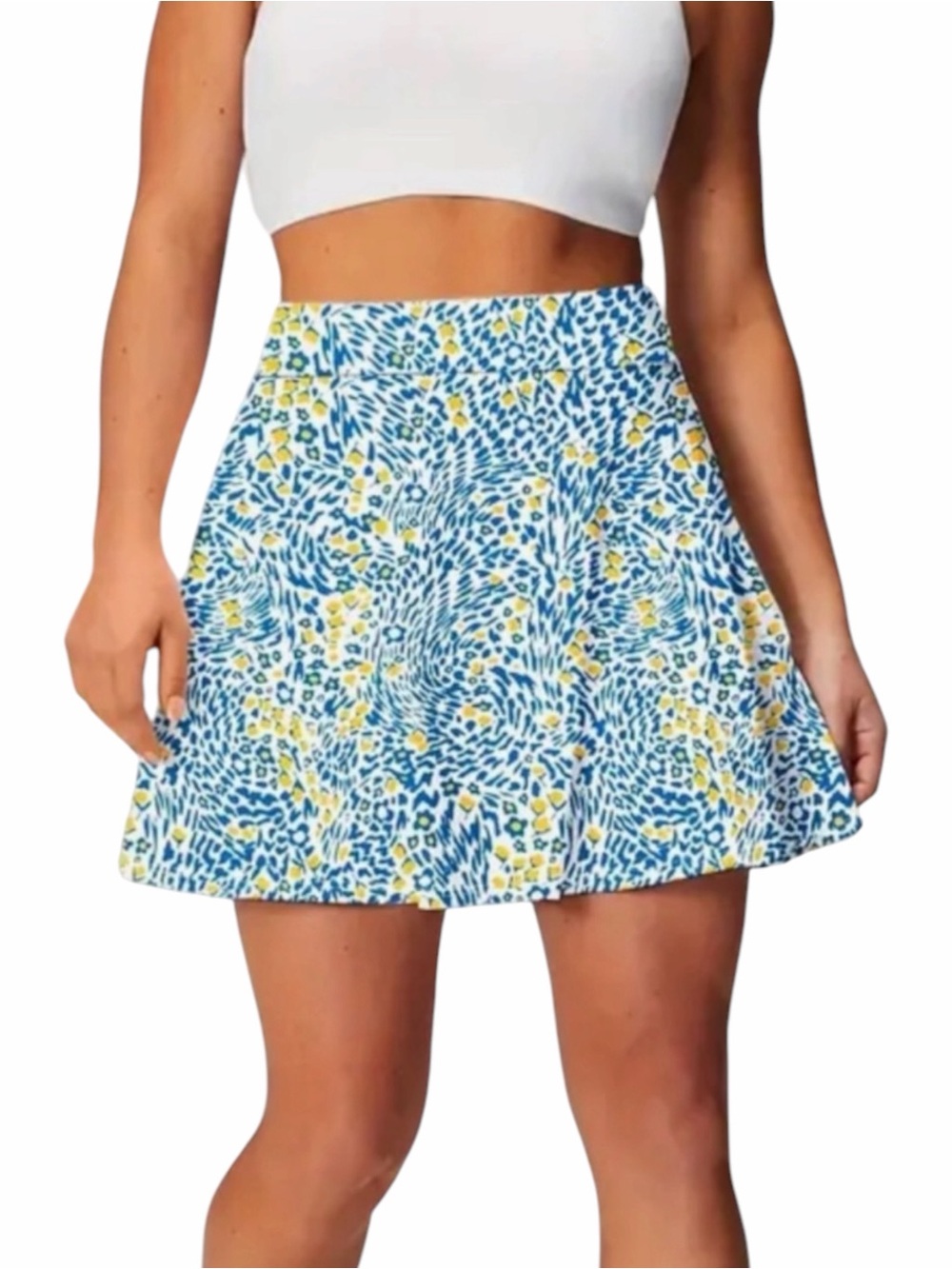 High Waisted Pocket Floral Print Skort NEW
